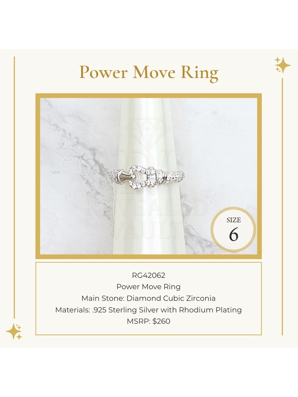 Power Move Ring - Size 6 - Sterling Club